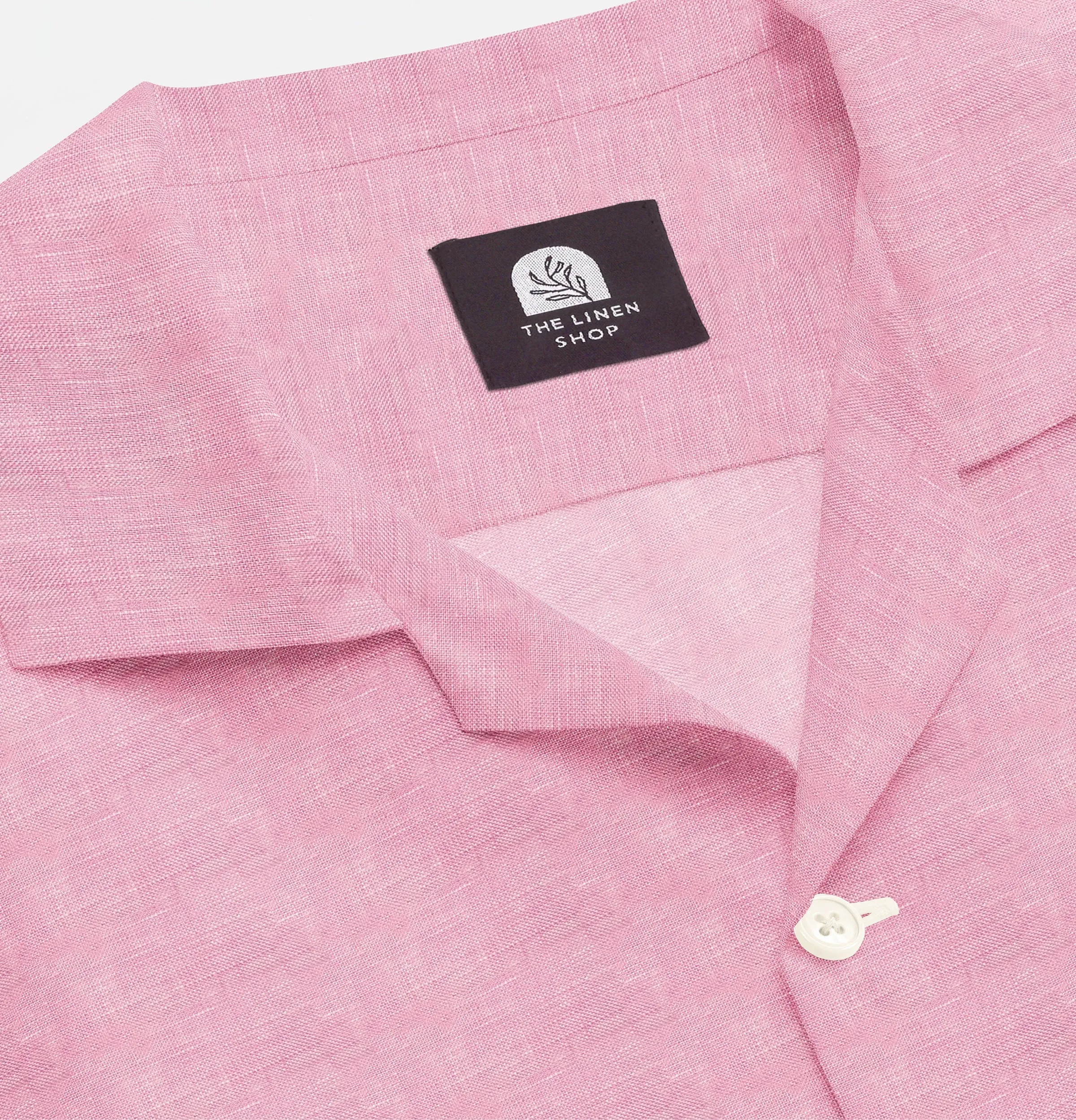 Camp Collar Linen Shirt in Pink sold by Airthreads product image thumbnail 2