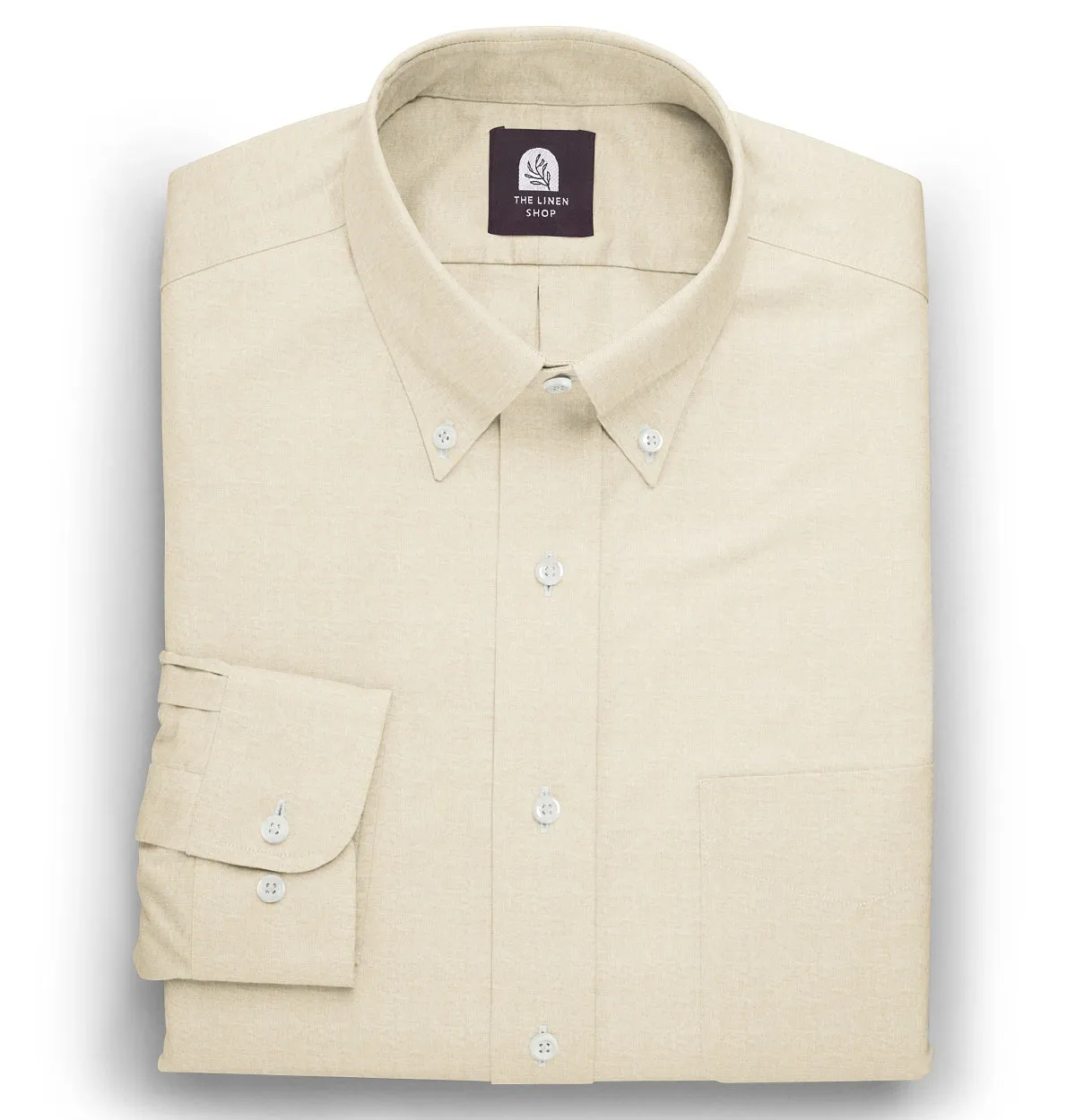 Pure Linen Button-Down - Long Sleeve - Light Beige sold by Airthreads