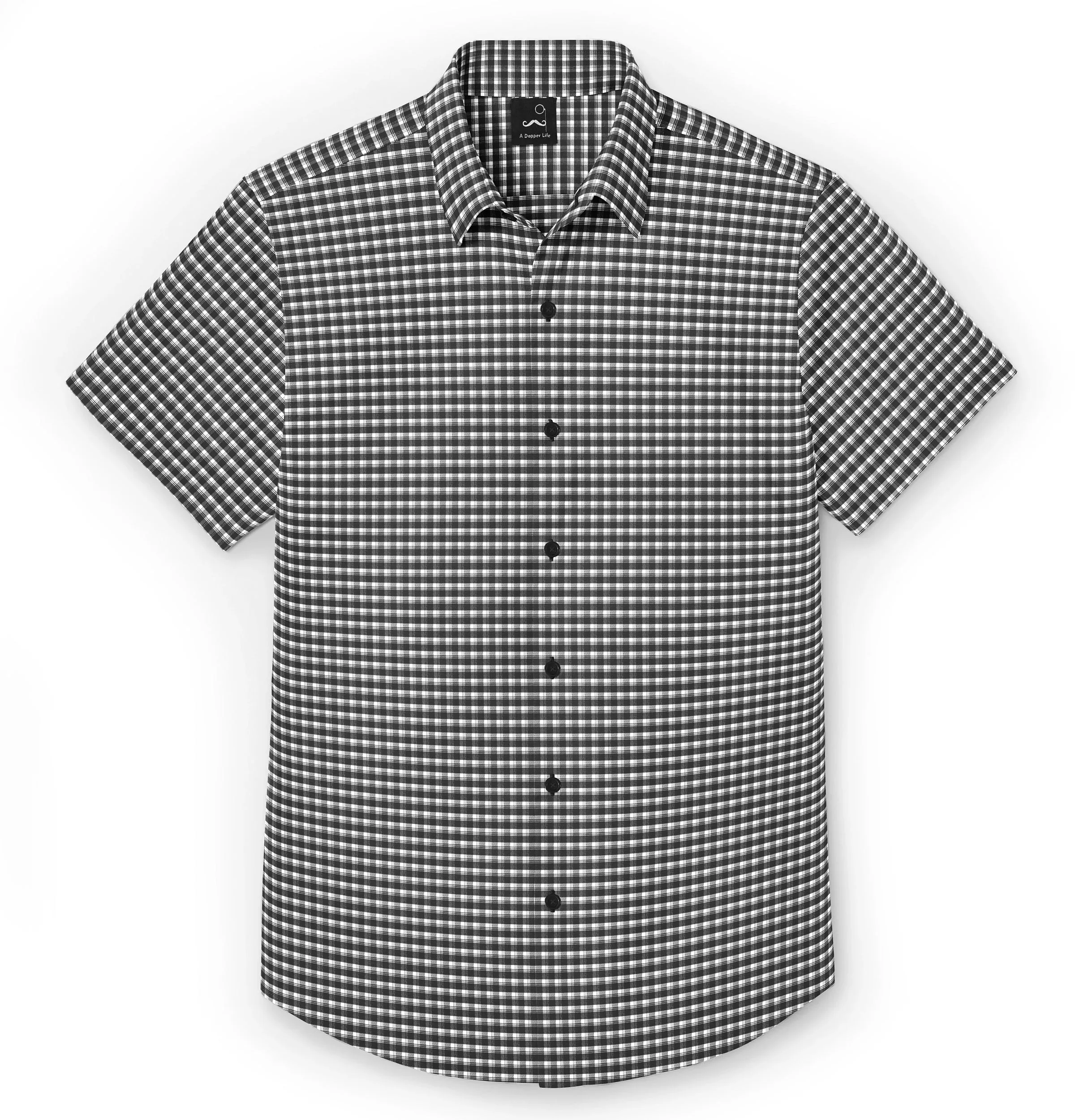 Pure Cotton - Short Sleeve - Black & White Checks Style 3 sold by Airthreads product image thumbnail 3