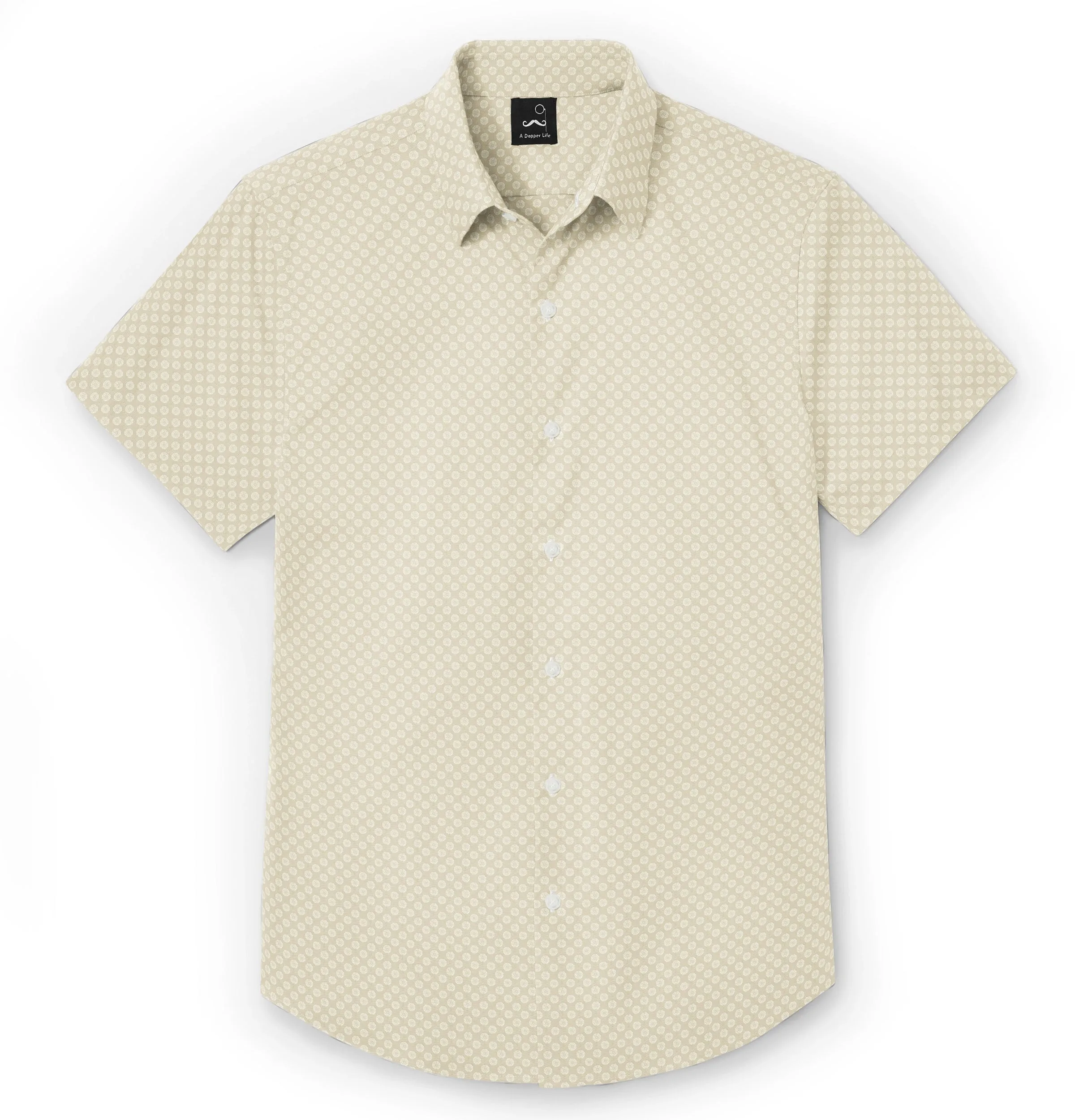 Pure Cotton - Short Sleeve - Light Khaki with Rosettes sold by Airthreads product image thumbnail 4