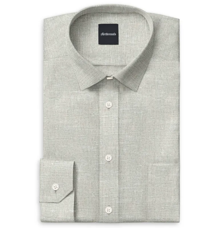 Long Sleeve Linen Shirt in Sand sold by Airthreads