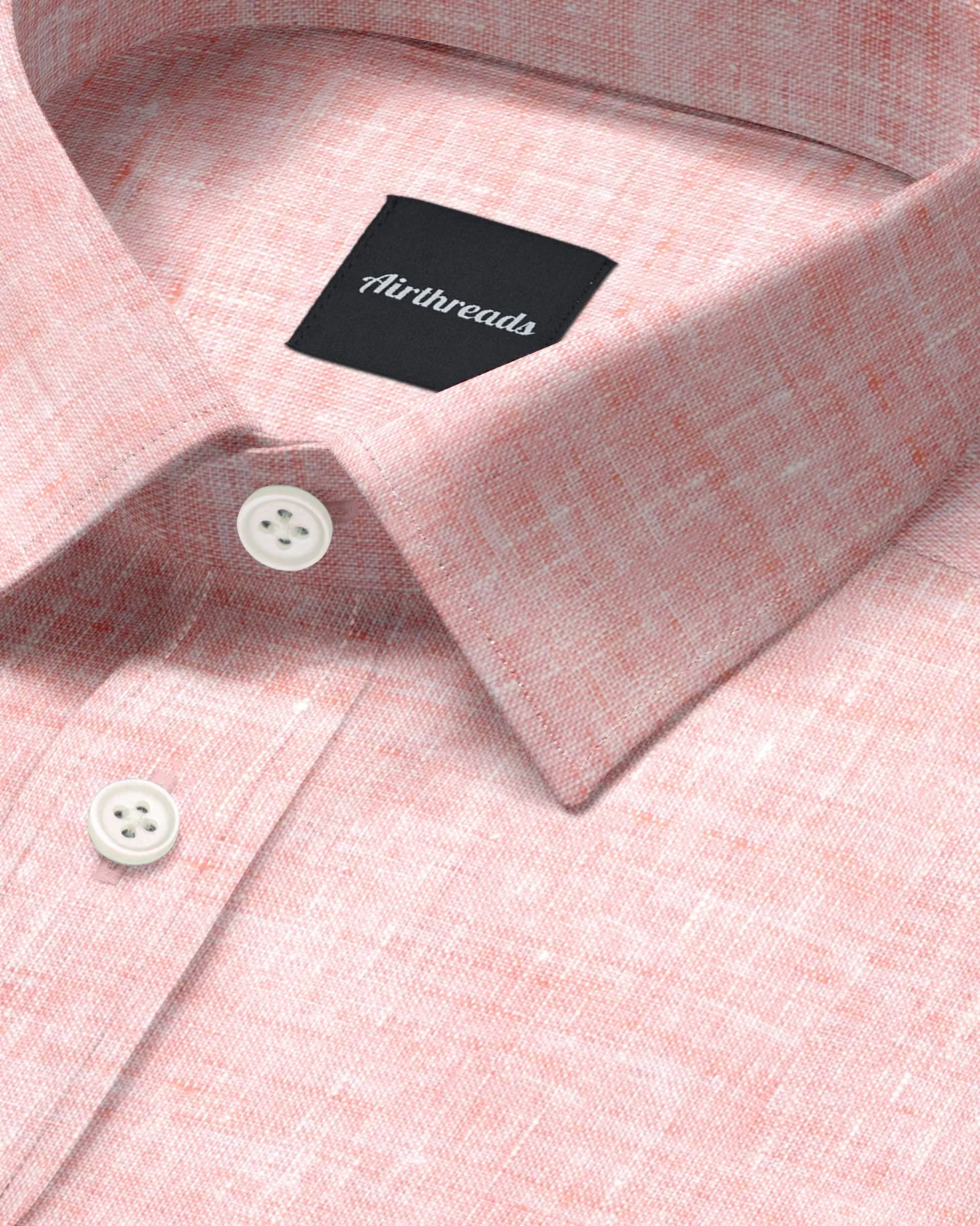 Short Sleeve Linen Shirt in Peach sold by Airthreads product image thumbnail 2