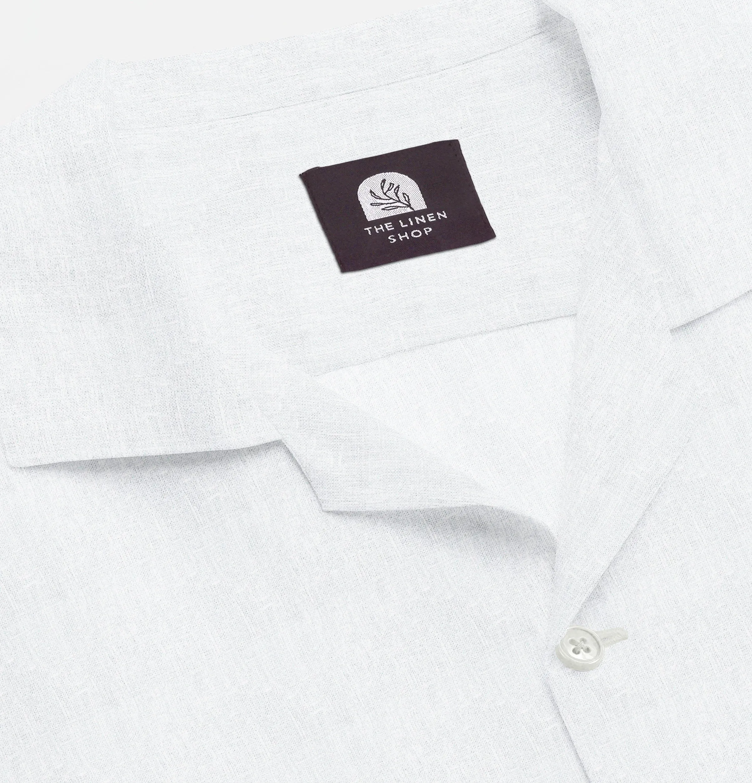 Camp Collar Linen Shirt in White sold by Airthreads product image thumbnail 2