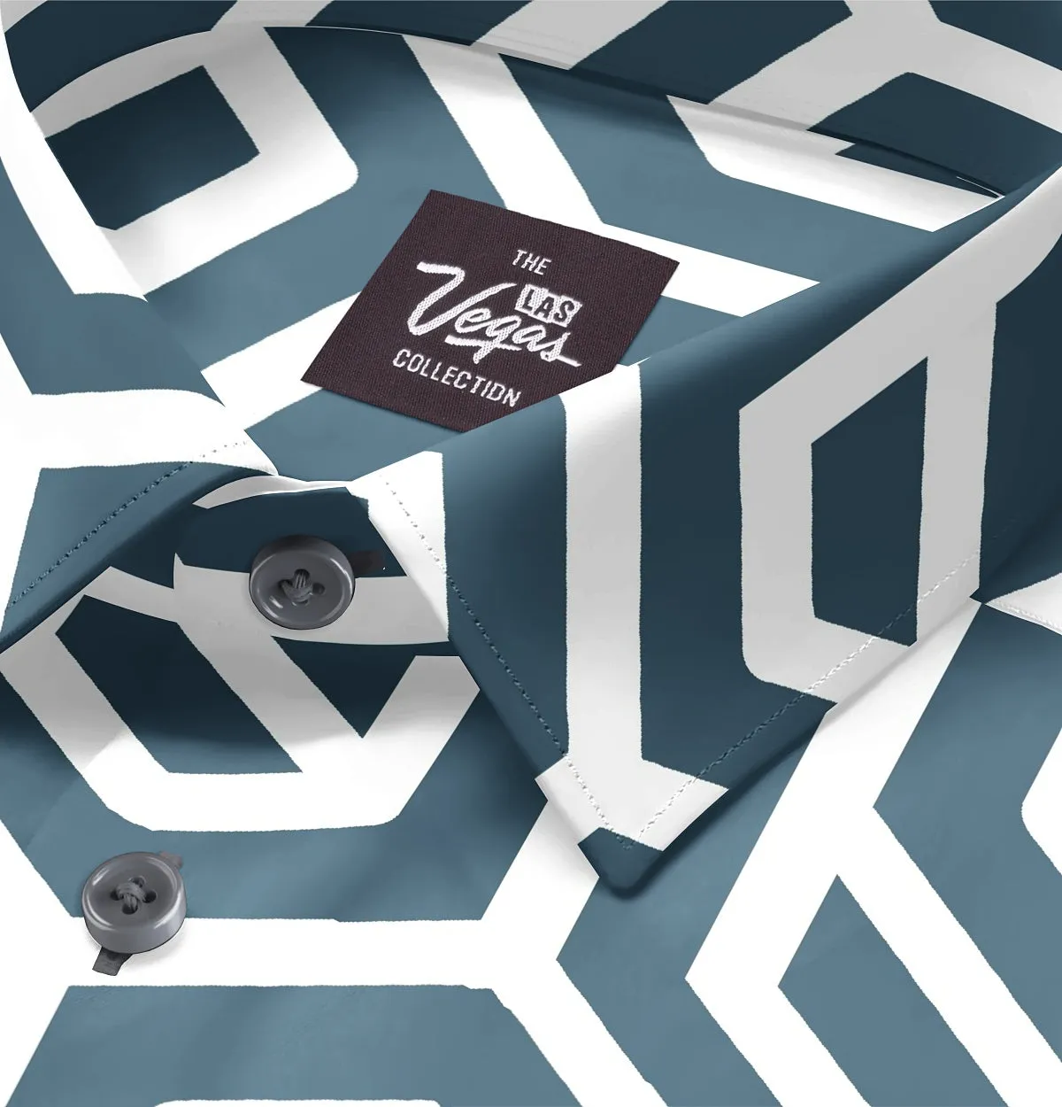 Wrinkle-Free - Teal Abstract - Short Sleeve sold by Airthreads product image thumbnail 2