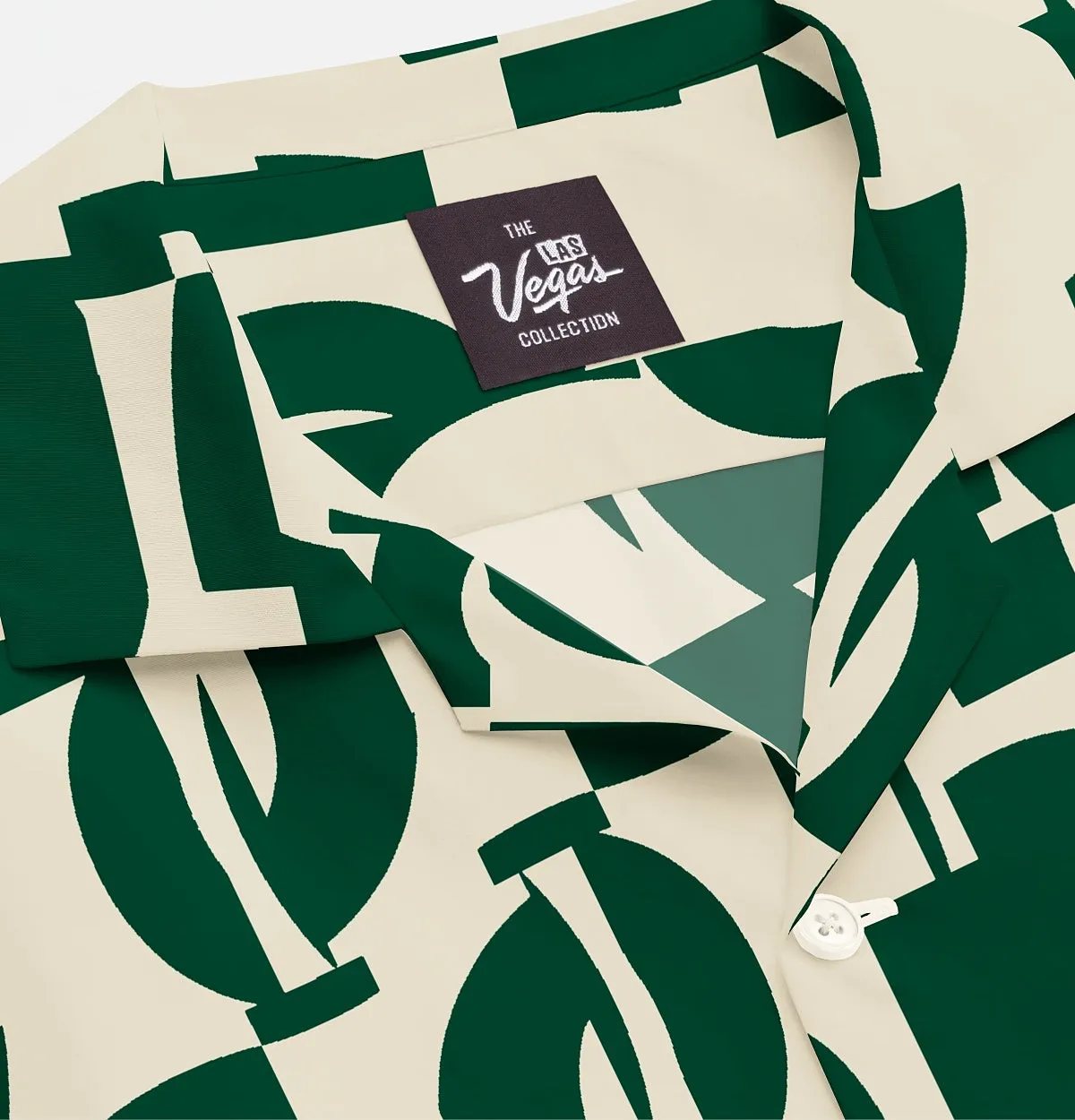 Wrinkle-Free - Beige & Green Abstract - Camp Collar sold by Airthreads product image thumbnail 2