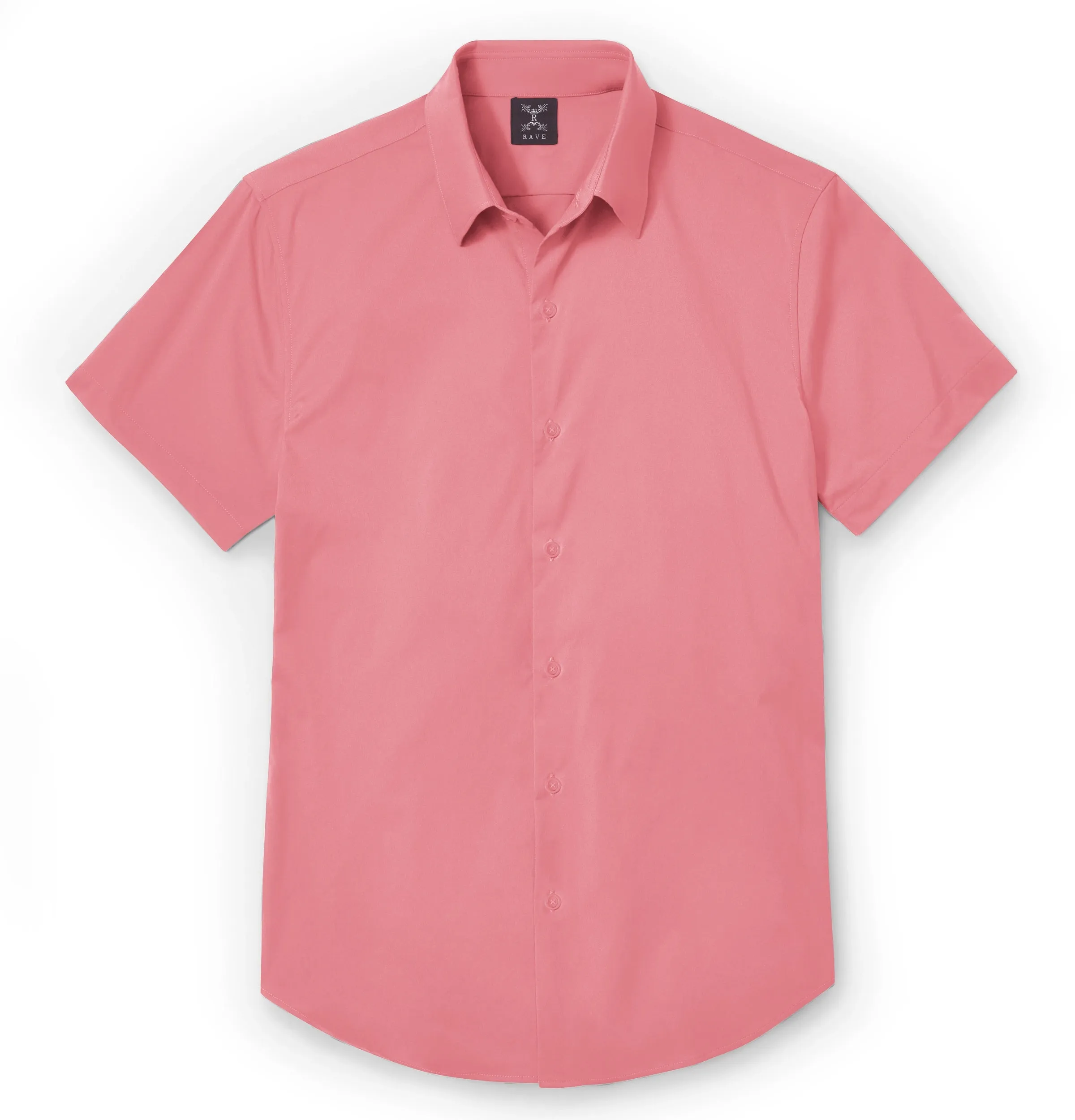 Wrinkle-resistant Cotton-Lycra Shirt - Coral - Short Sleeve sold by Airthreads product image thumbnail 3