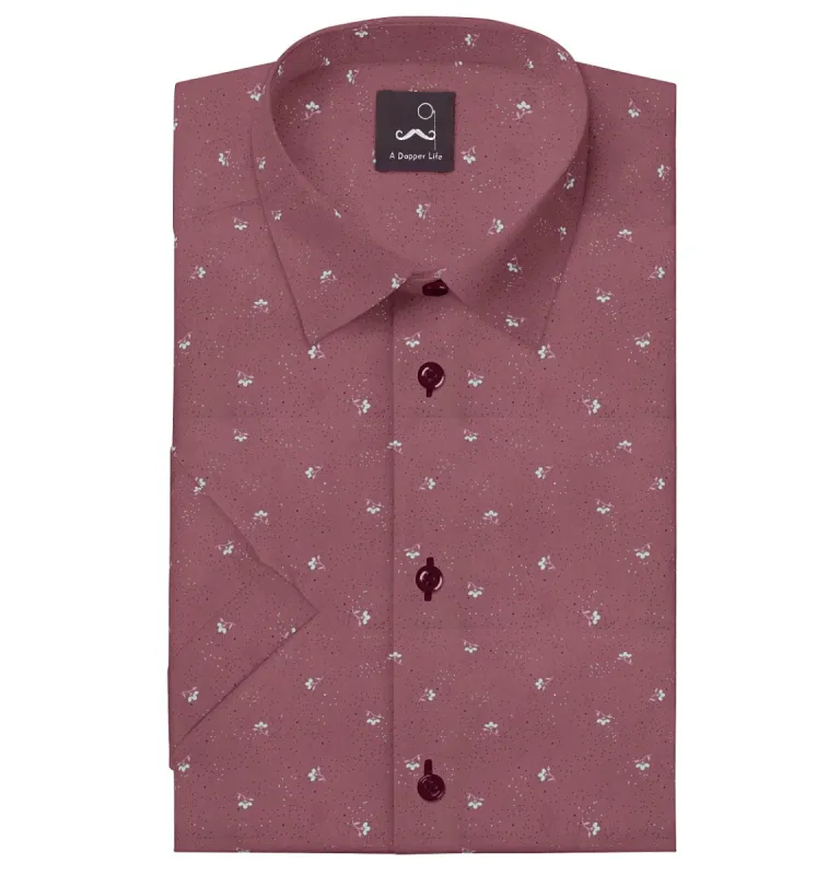 Pure Cotton - Short Sleeve- Maroon Blossom Speckle sold by Airthreads