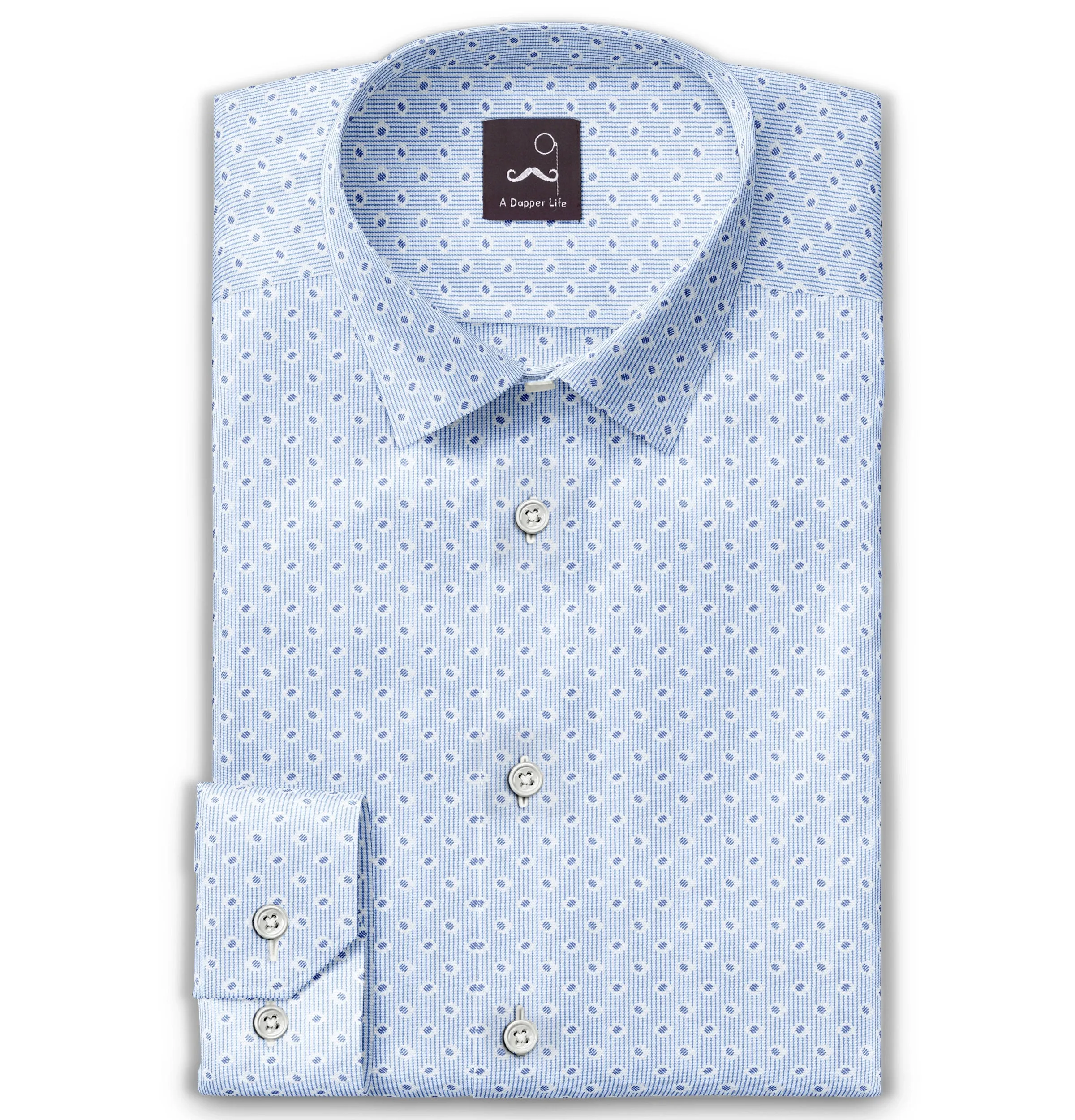 Pure Cotton - Long Sleeve - Blue Tally Dots sold by Airthreads