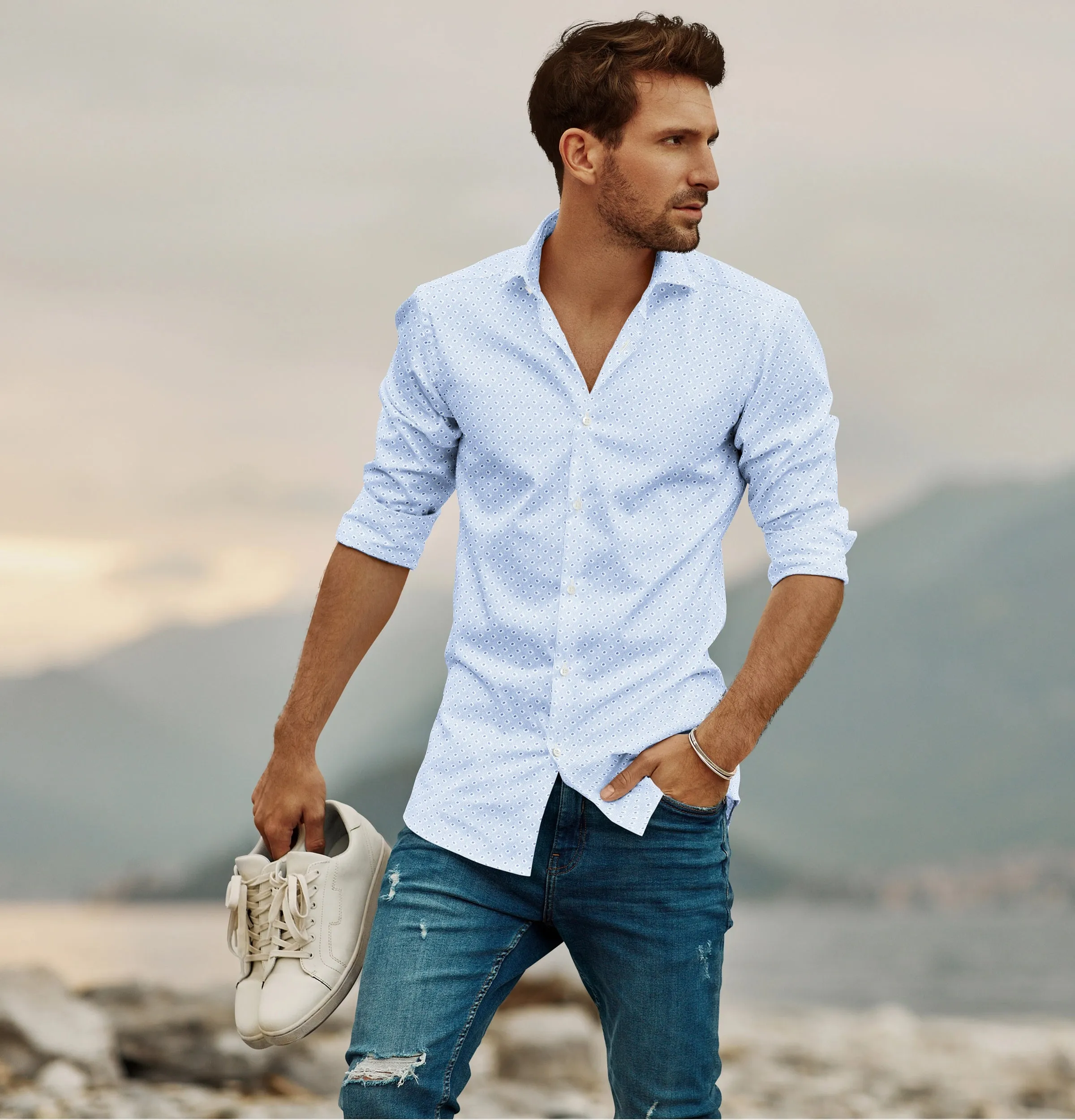 Pure Cotton - Long Sleeve - Blue Tally Dots sold by Airthreads product image thumbnail 5