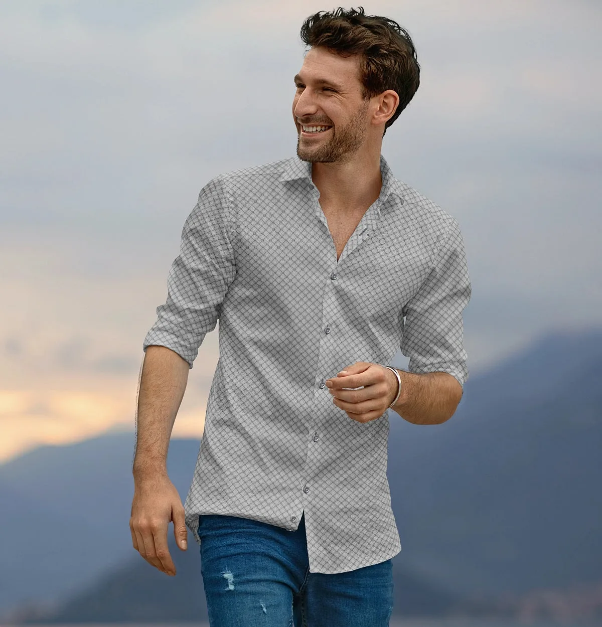 Pure Cotton - Long Sleeve - Cool Gray Mosaic sold by Airthreads product image thumbnail 5