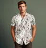 Wrinkle-Free - Brown Leaves - Short Sleeve sold by Airthreads