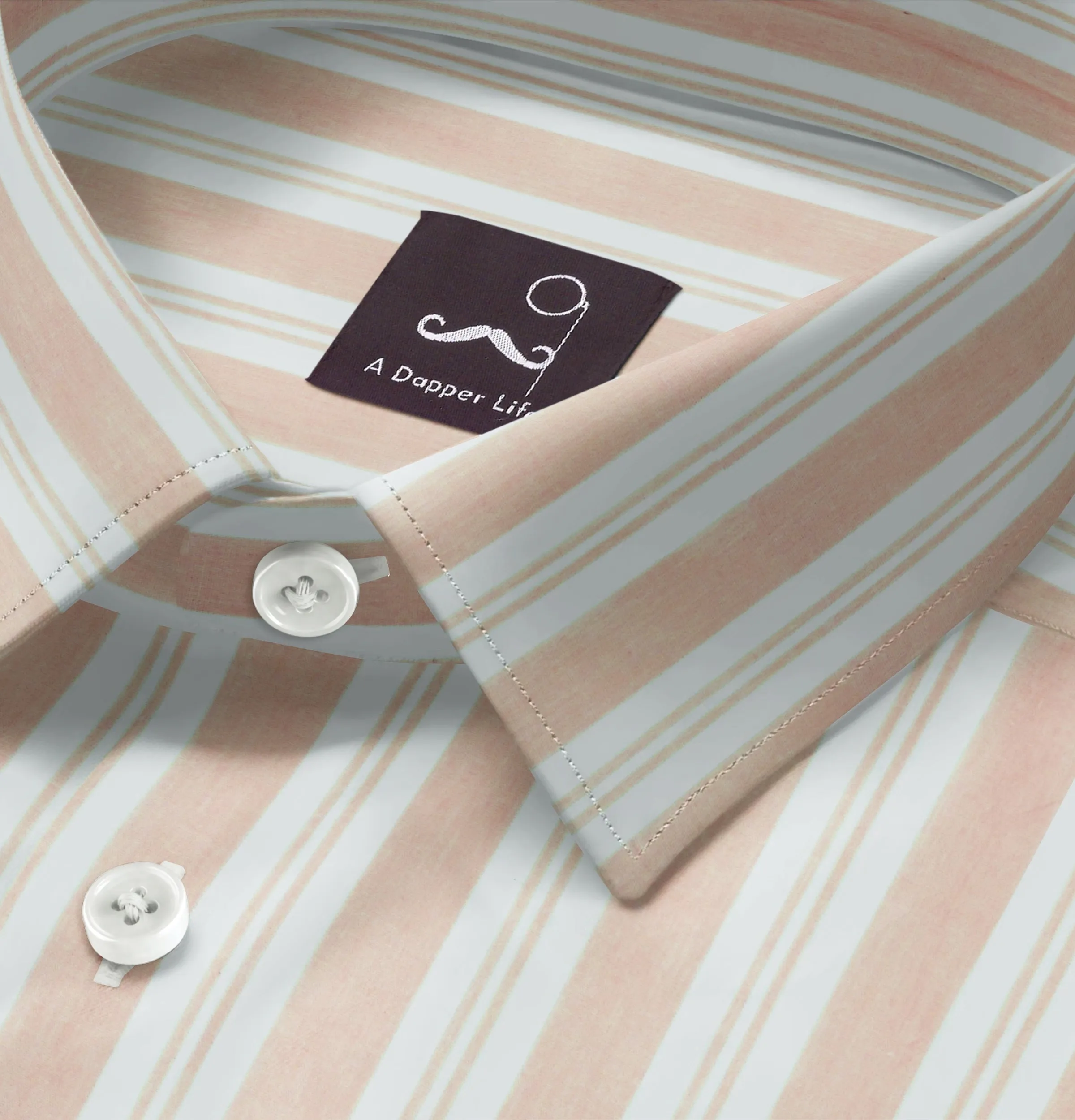 Pure Cotton - Long Sleeve - Peach Stripe Print sold by Airthreads product image thumbnail 2