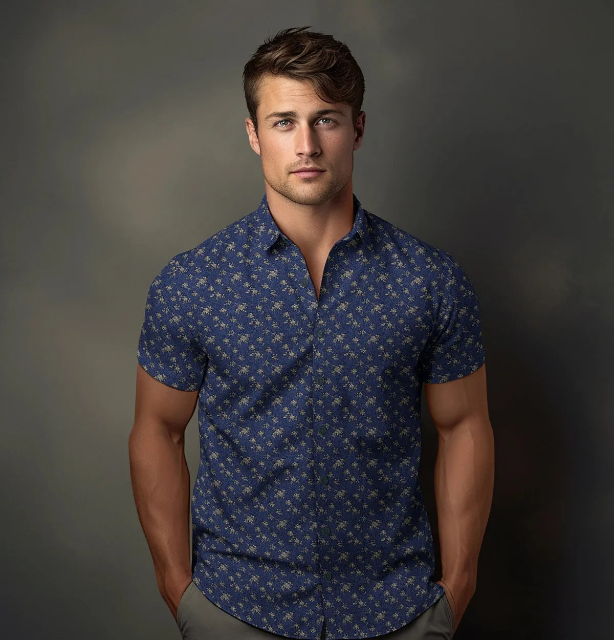 Pure Cotton - Short Sleeve- Vintage Floral Navy sold by Airthreads product image thumbnail 4