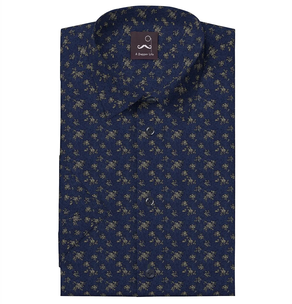 Pure Cotton - Short Sleeve- Vintage Floral Navy sold by Airthreads