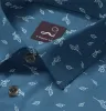 Pure Cotton - Long Sleeve - Teal with Leaves sold by Airthreads