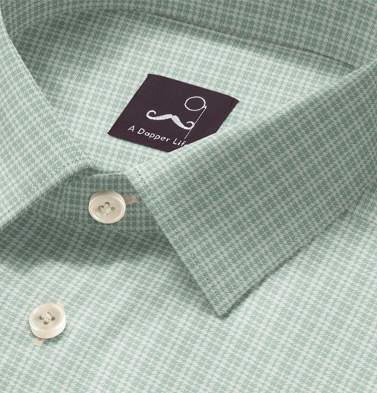 Pure Cotton - Long Sleeve - Mint Houndstooth Print sold by Airthreads product image thumbnail 2