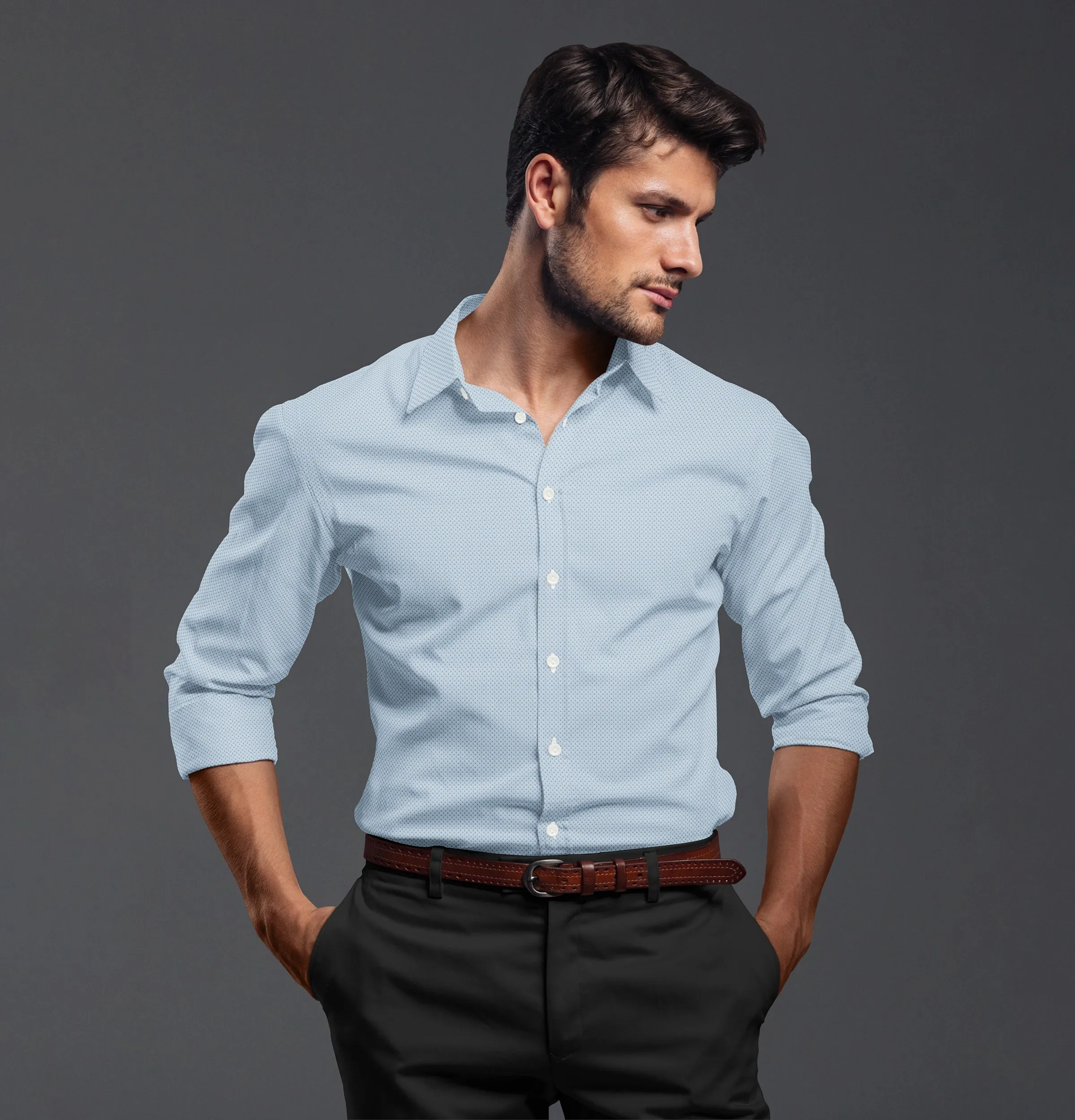 Pure Cotton - Long Sleeve - Sky Blue Print sold by Airthreads product image thumbnail 4