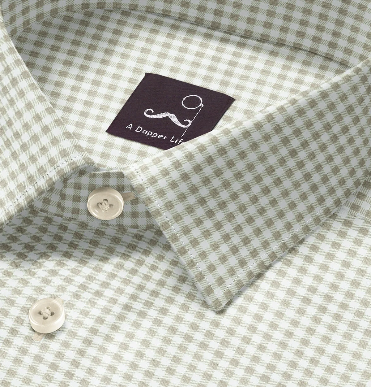 Pure Cotton - Short Sleeve - Beige Gingham Check Print sold by Airthreads product image thumbnail 2
