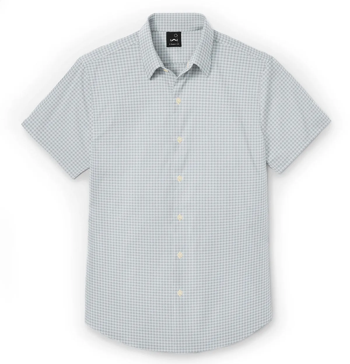 Pure Cotton - Short Sleeve - Gray Houndstooth Print sold by Airthreads product image thumbnail 3