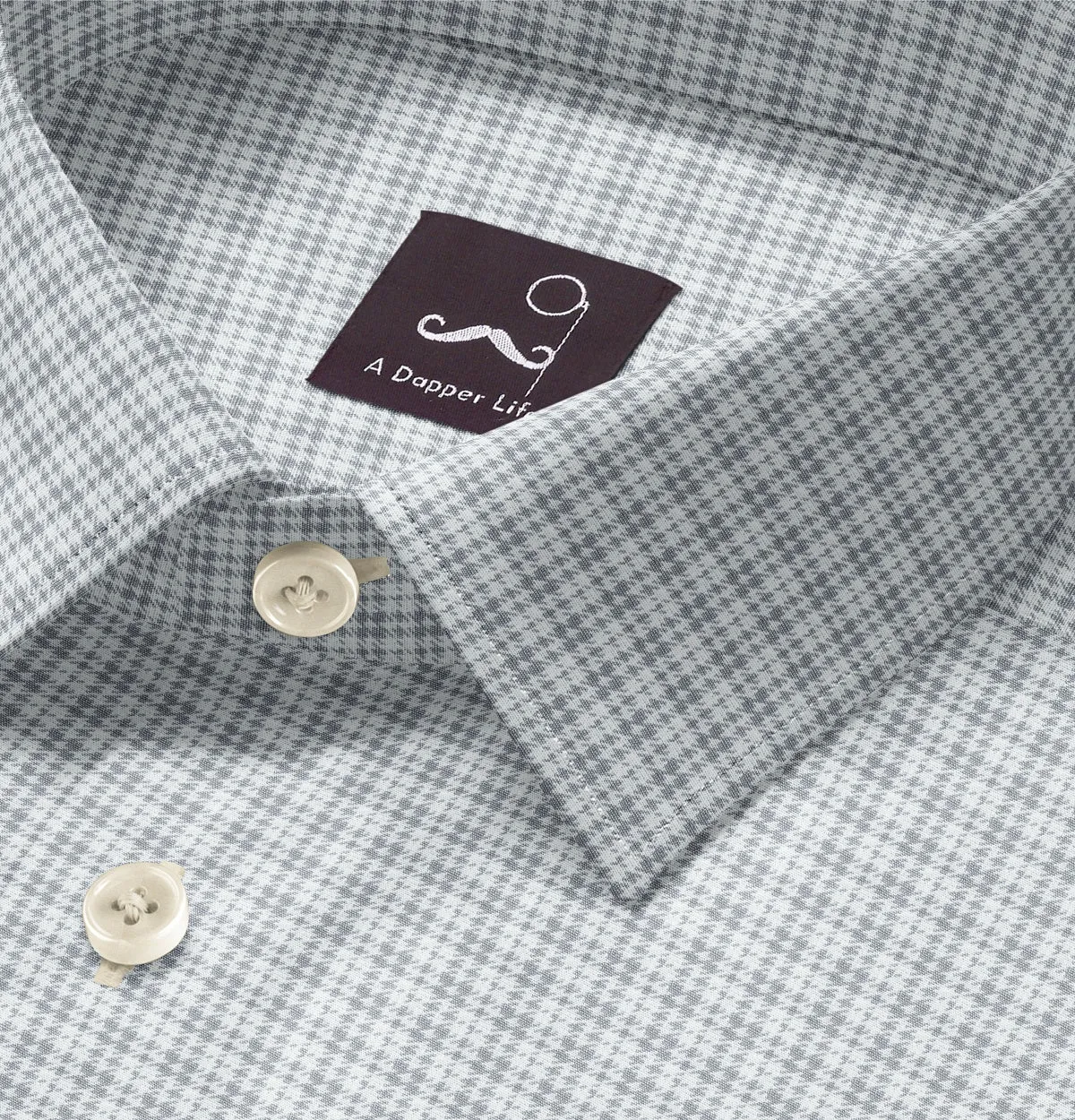 Pure Cotton - Short Sleeve - Gray Houndstooth Print sold by Airthreads product image thumbnail 2