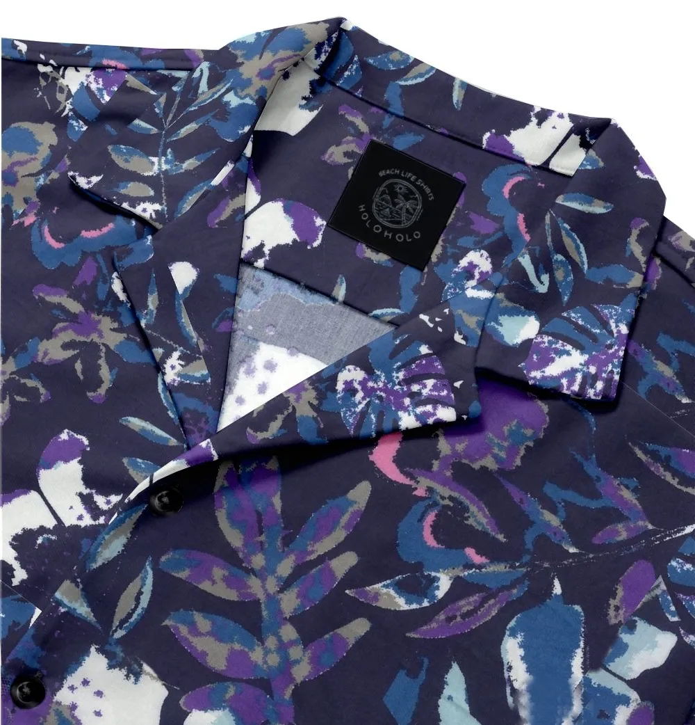 Cotton - Camp Collar Shirt - Purple Floral sold by Airthreads product image thumbnail 2