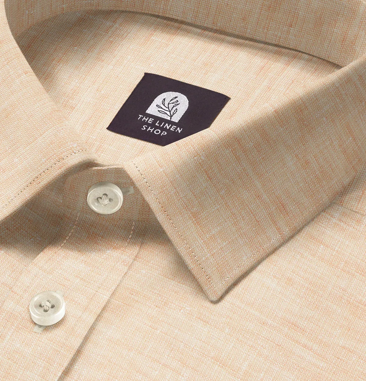 Short Sleeve Linen Shirt in Peach sold by Airthreads product image thumbnail 2