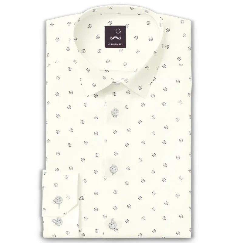 Pure Cotton - Long Sleeve - Cream Floral Print sold by Airthreads