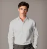 Luxury Pure Cotton - Long Sleeve - Cream and Navy Grid sold by Airthreads