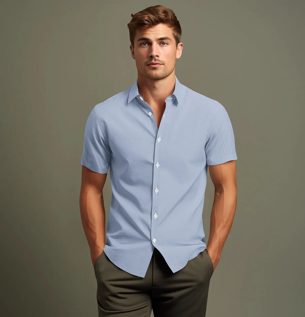Luxury Pure Cotton - Short Sleeve - Glacier Blue sold by Airthreads product image thumbnail 3