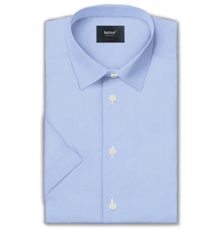 Luxury Pure Cotton - Short Sleeve - Blue Mosaic Check sold by Airthreads