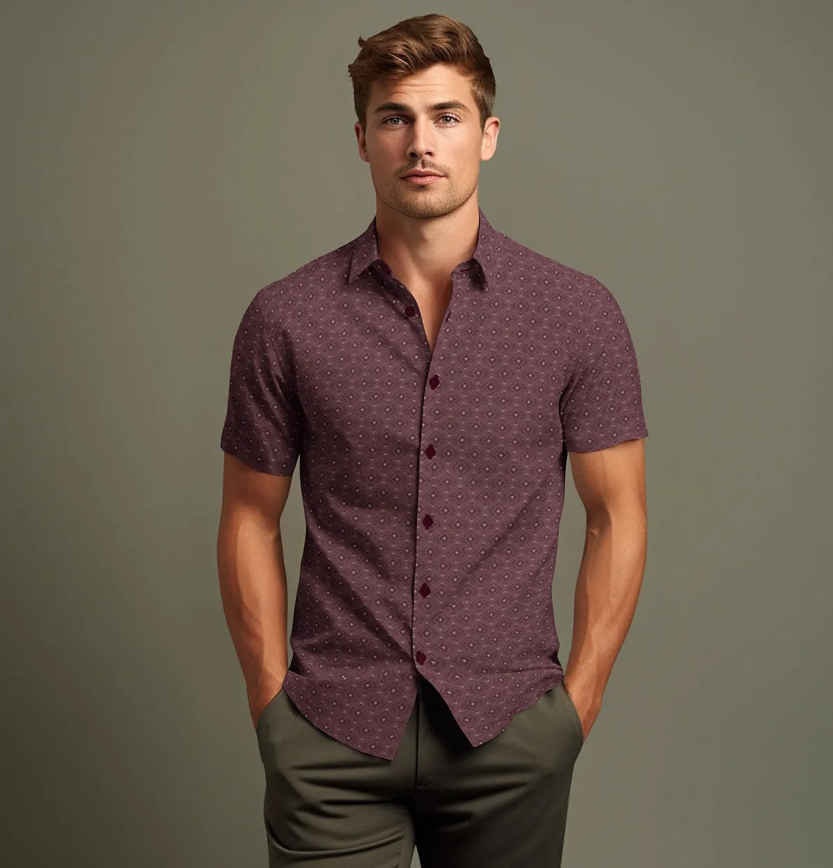 Pure Cotton - Short Sleeve - Maroon Prism sold by Airthreads product image thumbnail 3