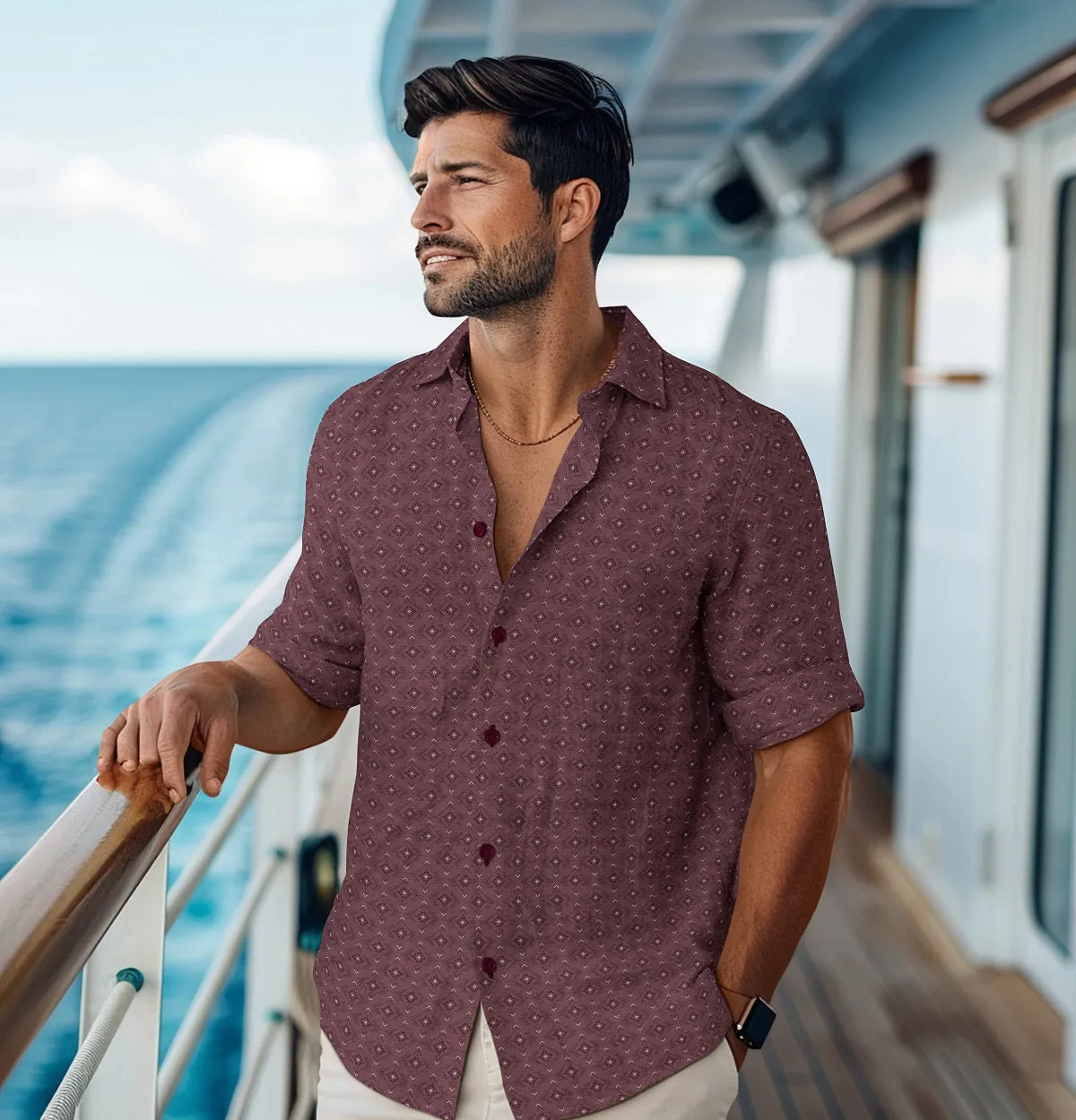 Pure Cotton - Long Sleeve - Maroon Prism sold by Airthreads product image thumbnail 4