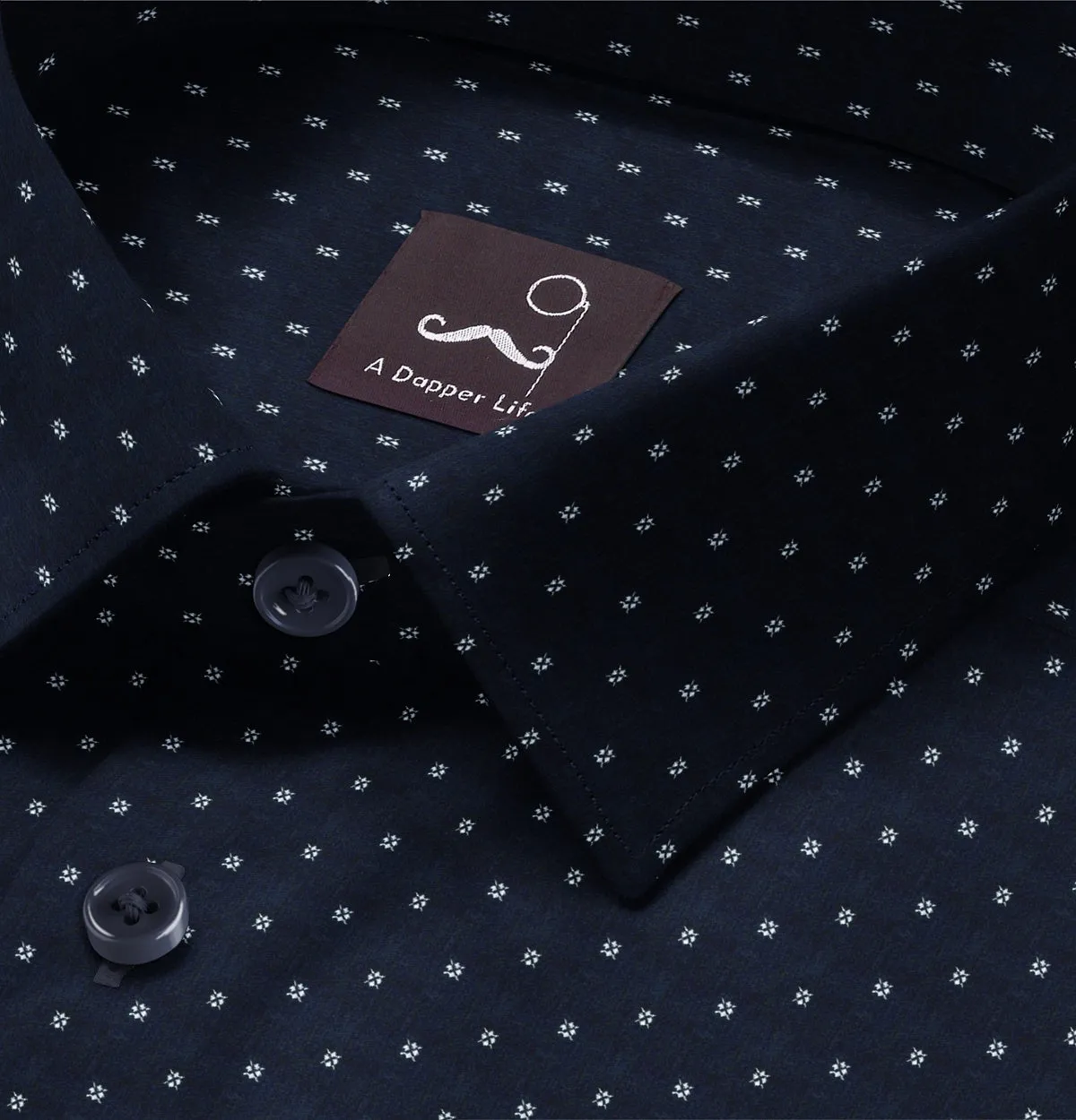 Pure Cotton - Short Sleeve - Navy Snowfall sold by Airthreads product image thumbnail 2