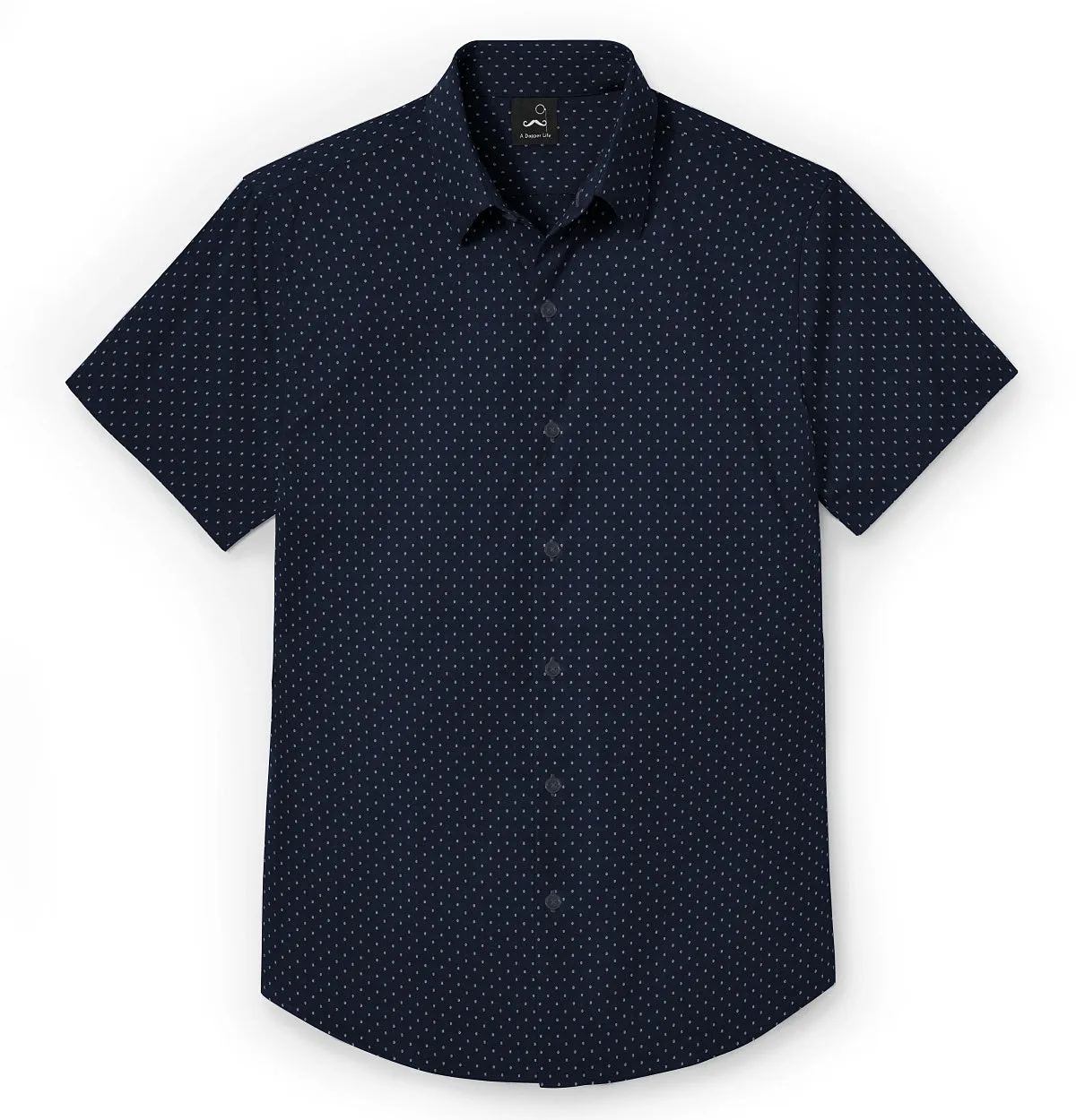 Pure Cotton - Short Sleeve - Navy Snowfall sold by Airthreads product image thumbnail 3