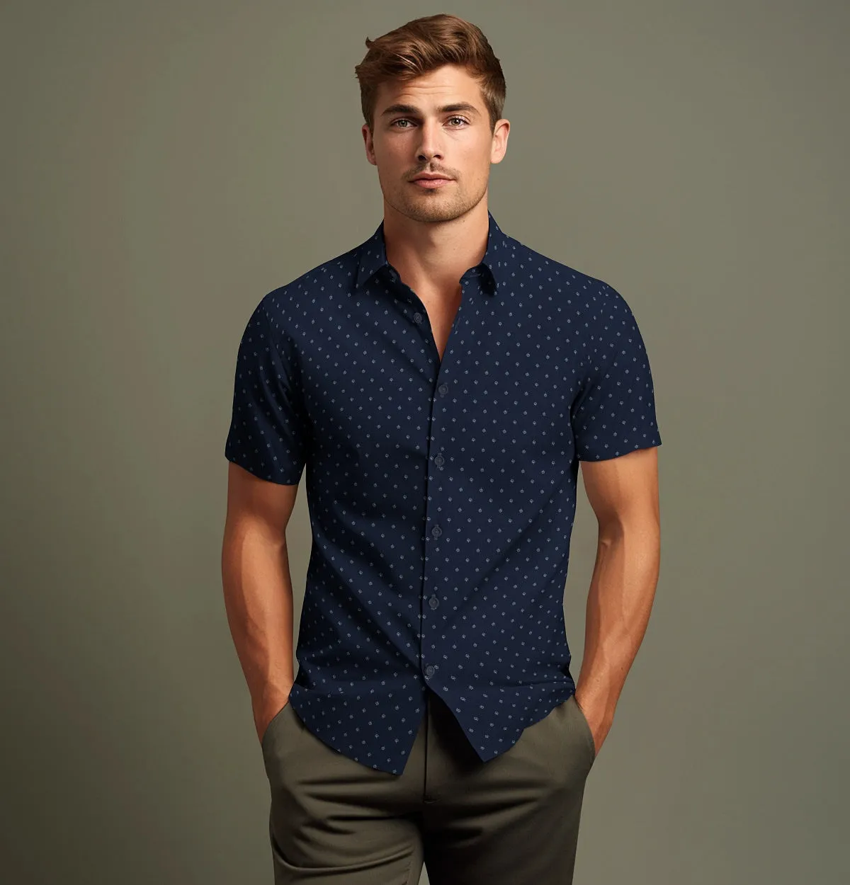 Pure Cotton - Short Sleeve - Navy Vine sold by Airthreads product image thumbnail 4