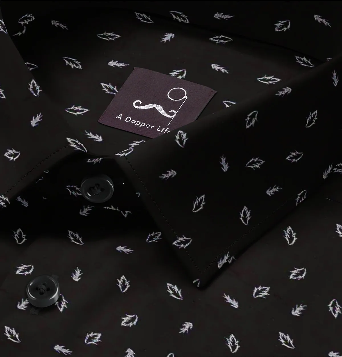 Pure Cotton - Short Sleeve - Midnight Leaves sold by Airthreads product image thumbnail 2