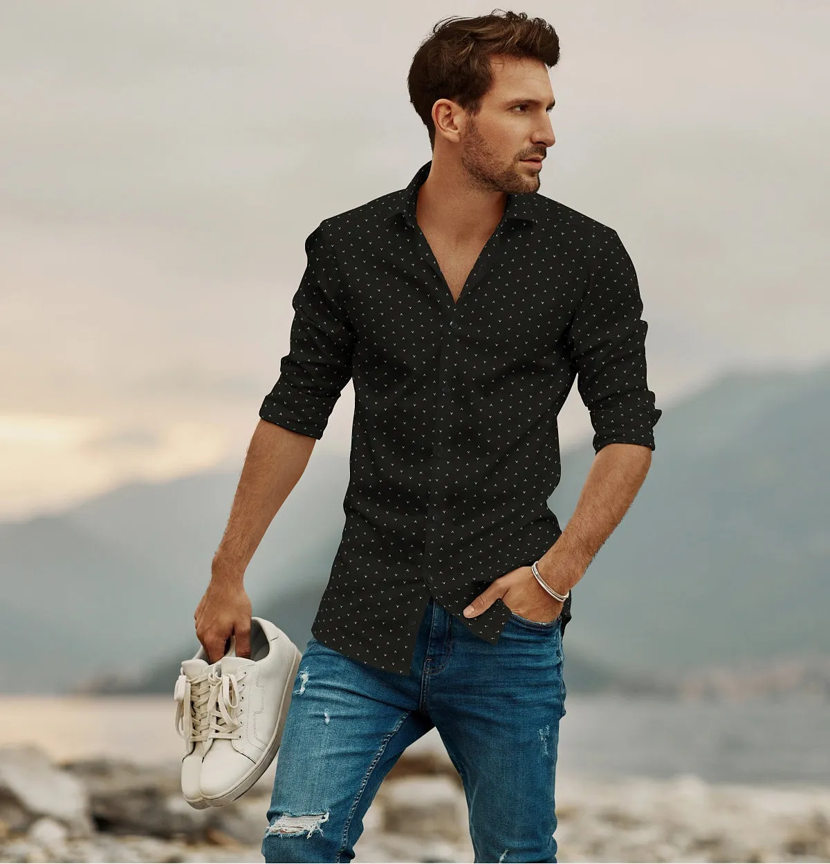 Pure Cotton - Long Sleeve - Midnight Shards sold by Airthreads product image thumbnail 4