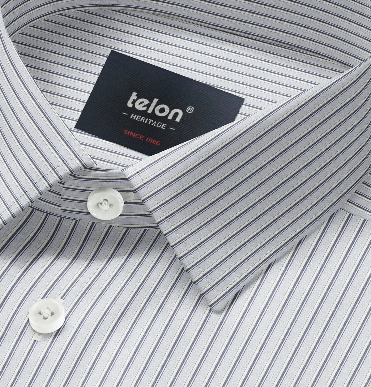 Luxury Wrinkle-Resistant - Long Sleeve - Ash Grey Stripe sold by Airthreads product image thumbnail 2