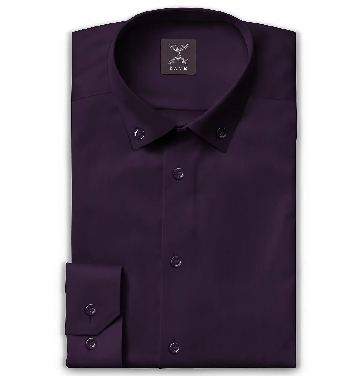 Wrinkle-Resistant - Cotton-Lycra - Button-Down - Long Sleeve - Deep Plum sold by Airthreads