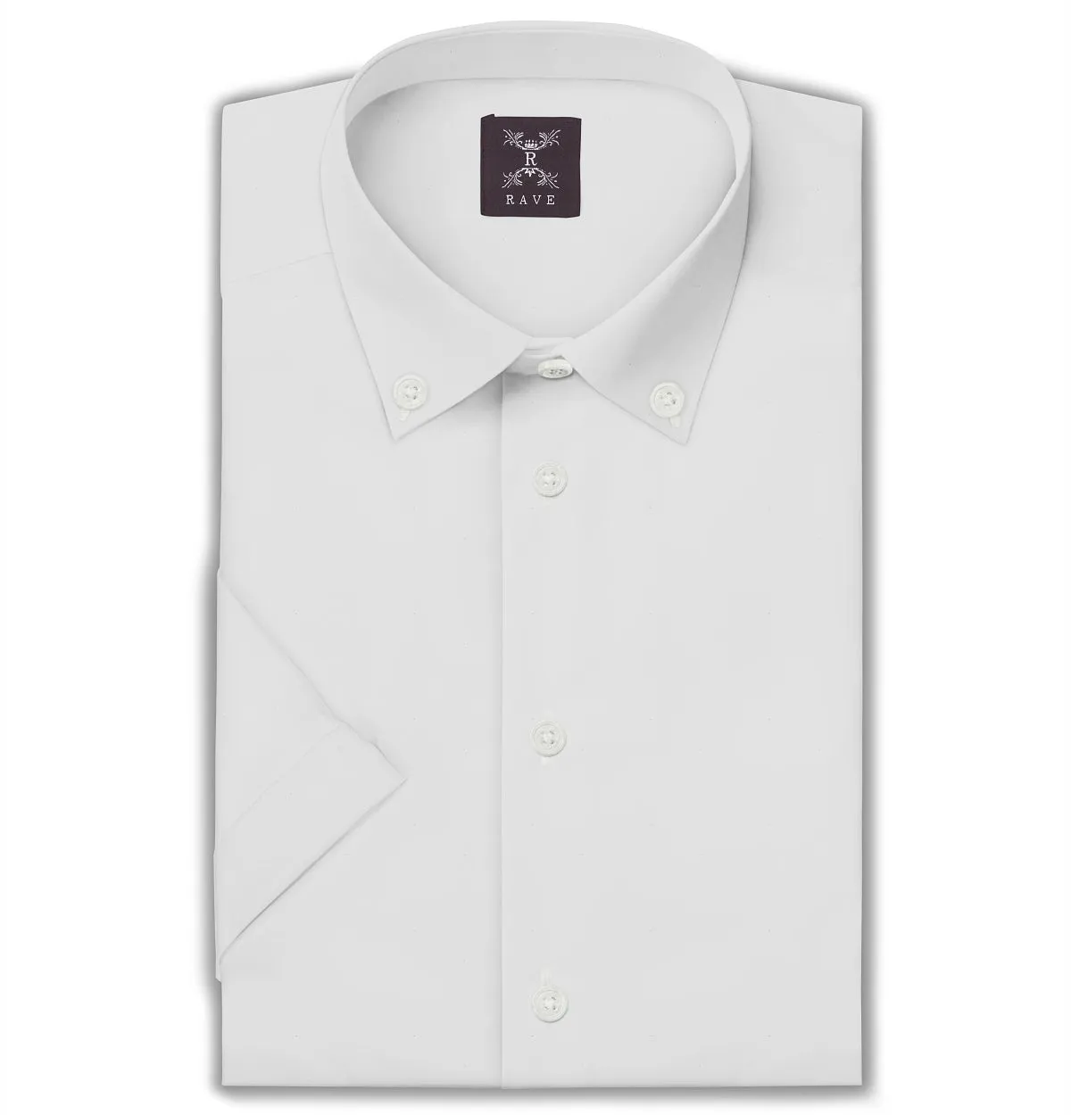 Wrinkle-resistant - Button-Down - Cotton-Lycra Shirt - Short Sleeve - White sold by Airthreads