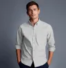 Wrinkle-Resistant - Cotton-Lycra - Button-Down - Long Sleeve - Light Gray sold by Airthreads