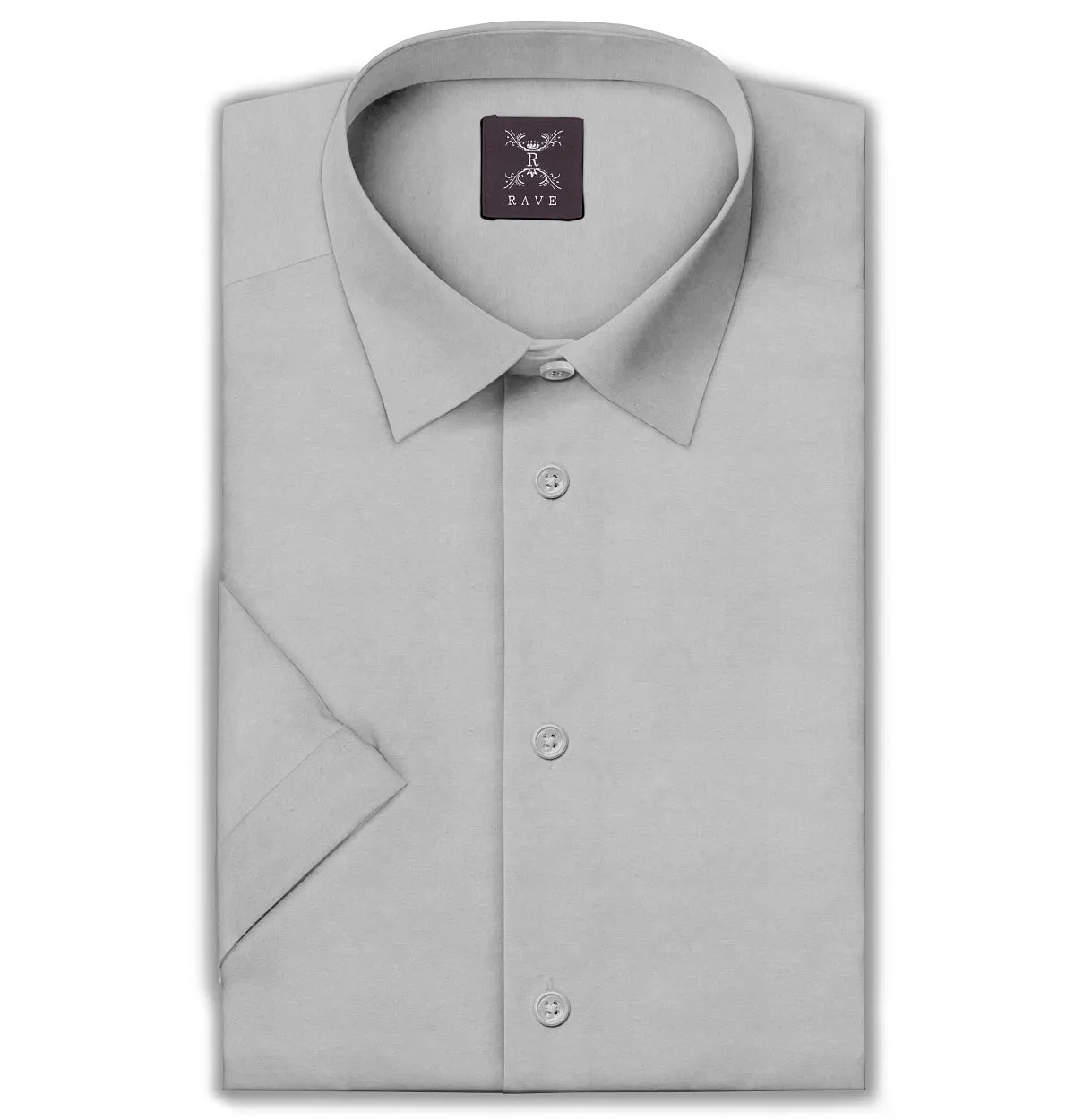 Wrinkle-Resistant - Cotton-Lycra - Short Sleeve - Light Gray sold by Airthreads