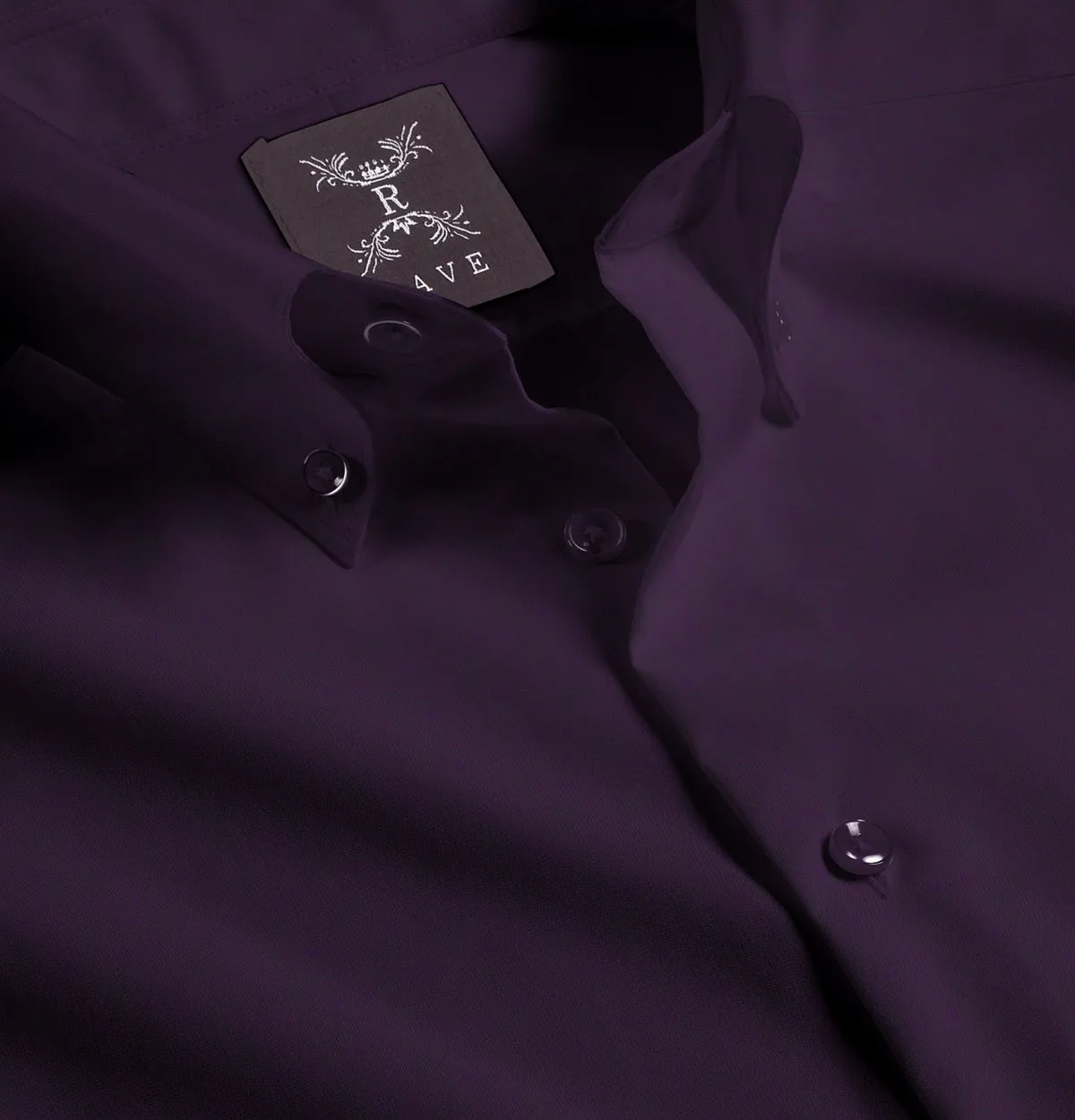 Wrinkle-Resistant Cotton-Lycra Button-Down Short Sleeve - Deep Plum sold by Airthreads product image thumbnail 2