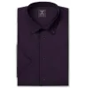 Wrinkle-Resistant Cotton-Lycra Button-Down  Short Sleeve - Deep Plum sold by Airthreads