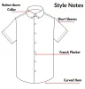 Wrinkle-Resistant Cotton-Lycra Button-Down  Short Sleeve - Deep Plum sold by Airthreads