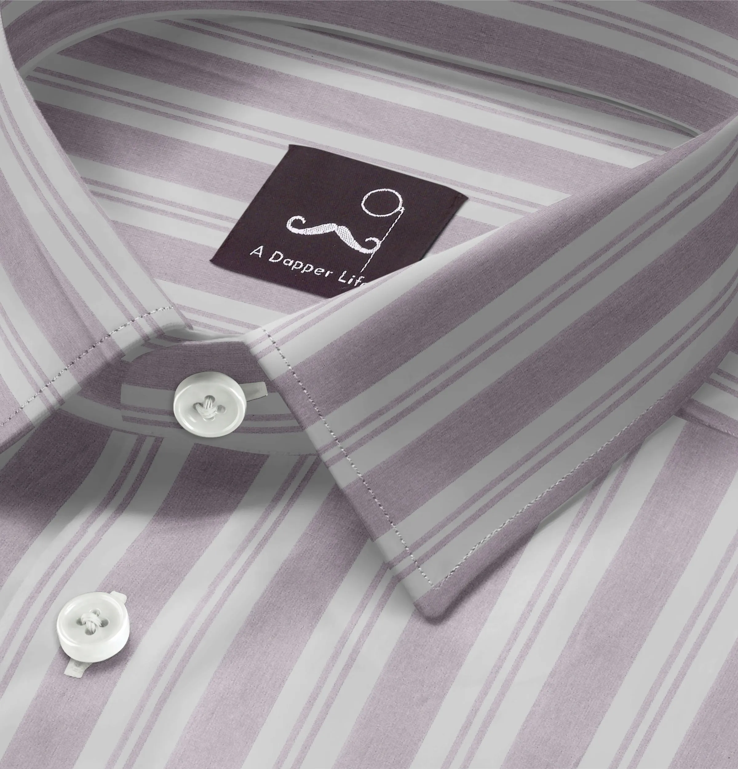 Pure Cotton - Long Sleeve - Dusty Mauve Stripe Print sold by Airthreads product image thumbnail 2