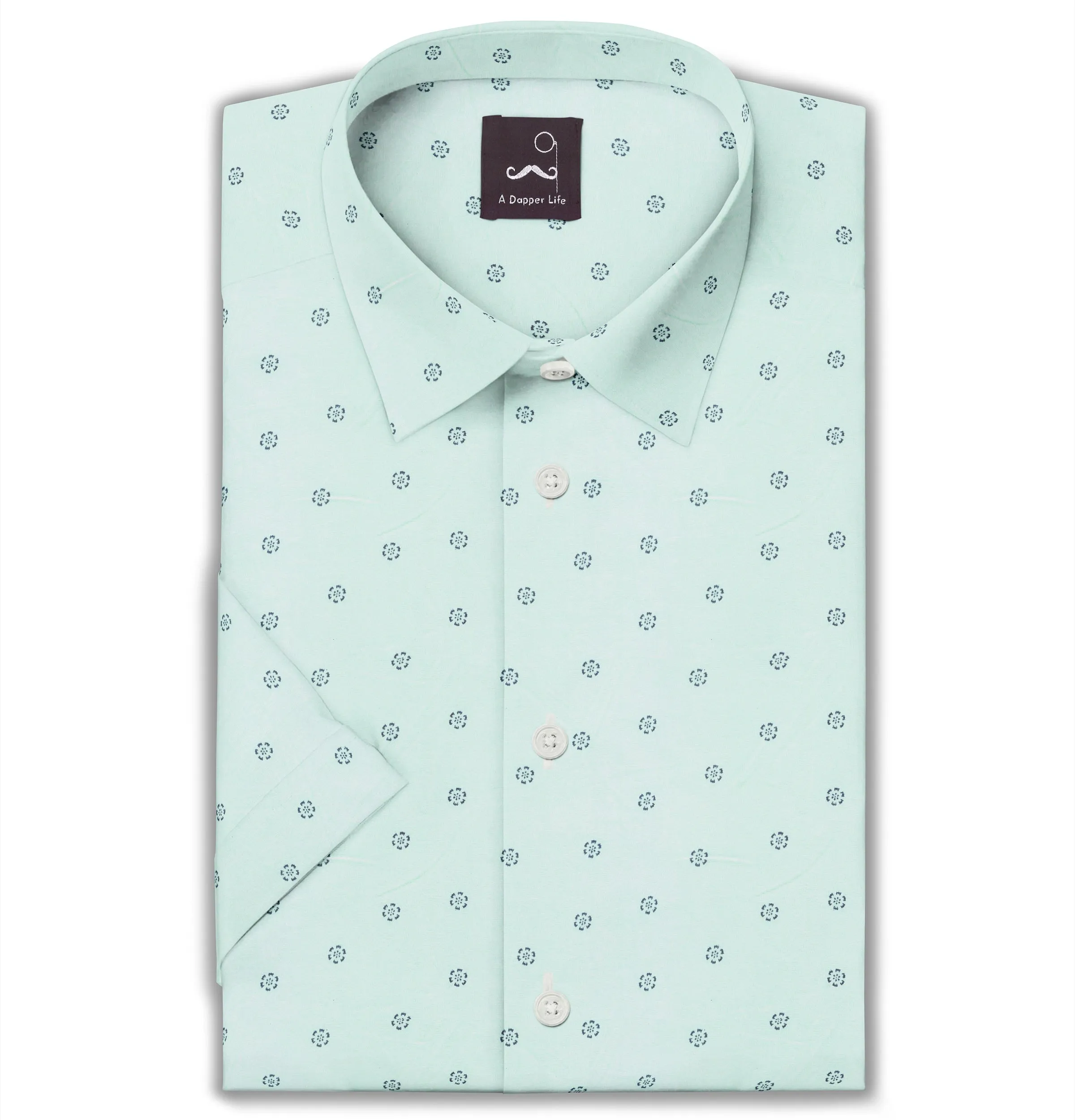 Pure Cotton - Short Sleeve - Mint Floral Print sold by Airthreads