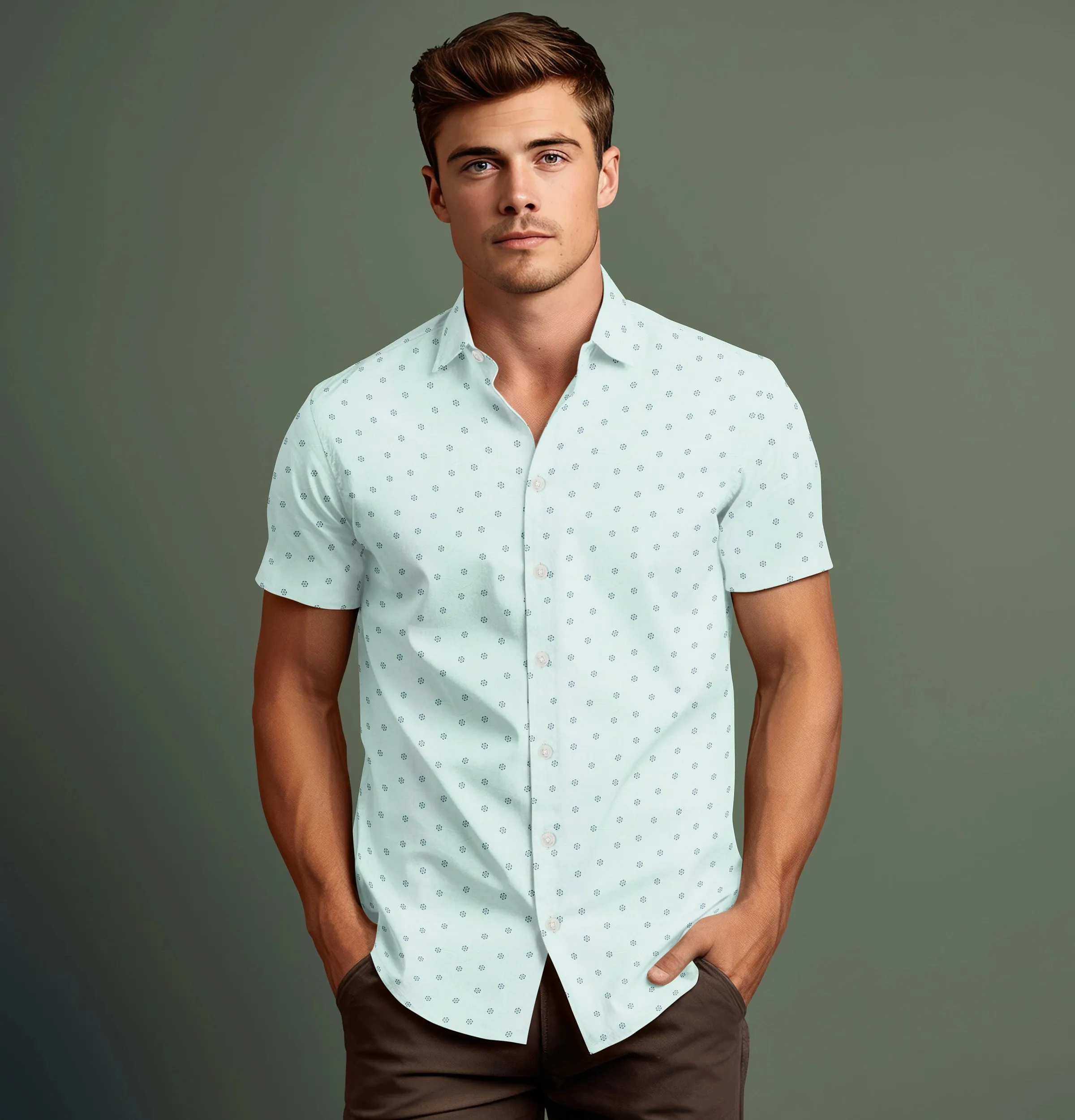 Pure Cotton - Short Sleeve - Mint Floral Print sold by Airthreads product image thumbnail 3