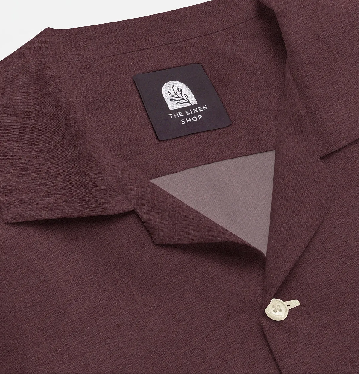 Pure Linen - Camp Collar - Short Sleeve - Maroon sold by Airthreads product image thumbnail 2