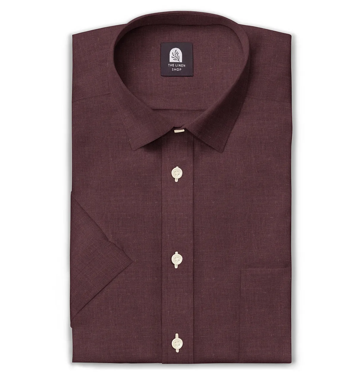 Pure Linen - Short Sleeve - Maroon sold by Airthreads